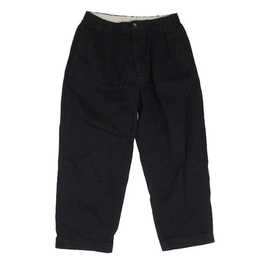 タップウォーター Cotton Chino Tuck Trousers コットン チノ トラウザー パンツ ネイビー系 34【中古】