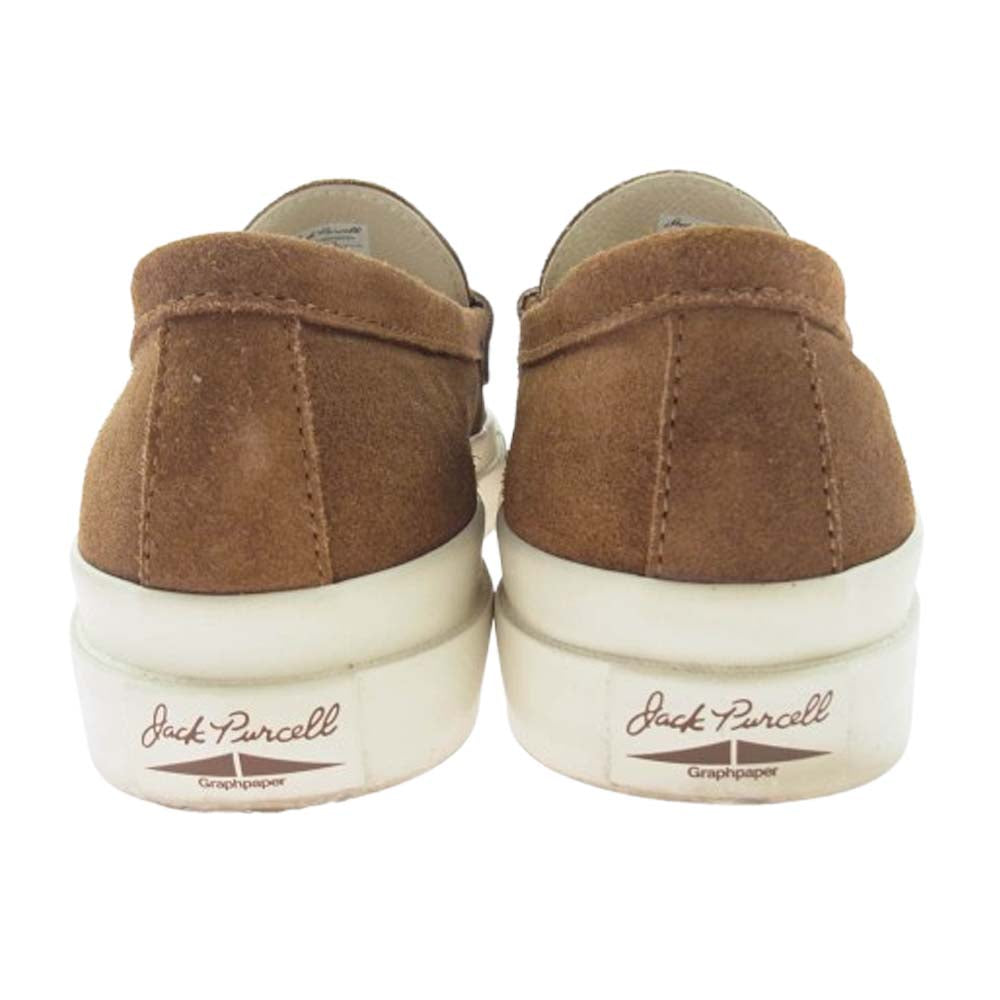 GRAPHPAPER グラフペーパー GU251-90336 JACK PURCELL LOAFER ジャックパーセル スエード ローカットスニーカー ブラウン系 26cm【中古】