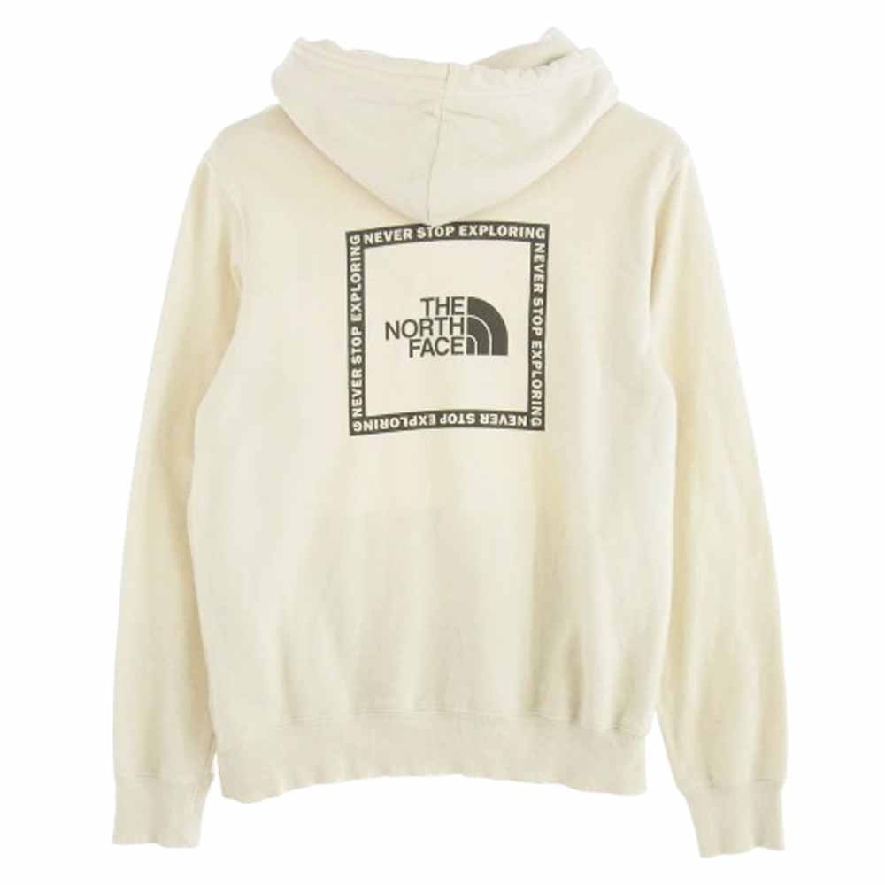 THE NORTH FACE ノースフェイス SQUARE LOGO スクエア ロゴ プルオーバー パーカー オフホワイト系 S【中古】