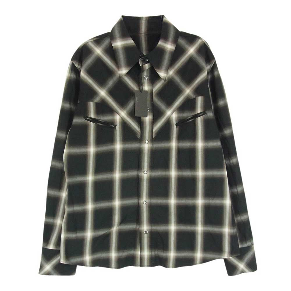 ISAMUKATAYAMA BACKLASH イサムカタヤマバックラッシュ 2154-02 25SS TRUE COLORS WESTERN CHECK SHIRTS BROWN トゥルーカラー ウエスタン チェック 長袖 シャツ ブラック系 S【新古品】【未使用】【中古】