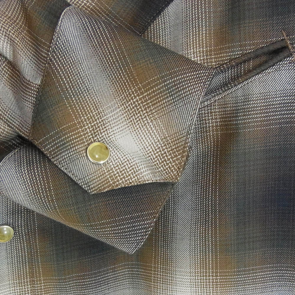 ISAMUKATAYAMA BACKLASH イサムカタヤマバックラッシュ 2154-02 TRUE COLORS WESTERN CHECK SHIRTS DARK BROWN トゥルーカラー ウエスタン チェック 長袖 シャツ ブラウン系 S【新古品】【未使用】【中古】