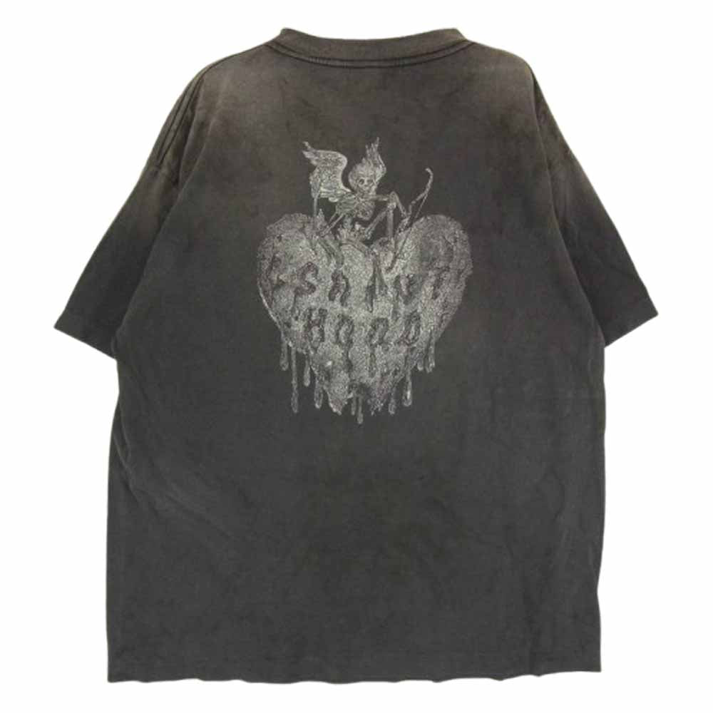 SAINT MICHAEL セントマイケル NEIGHBORHOOD ネイバーフッド 25SS 25119SMN-CSM03S STHD . SS TEE FEARLESS ヴィンテージ加工 プリント 半袖 Tシャツ グレー系 S【極上美品】【中古】