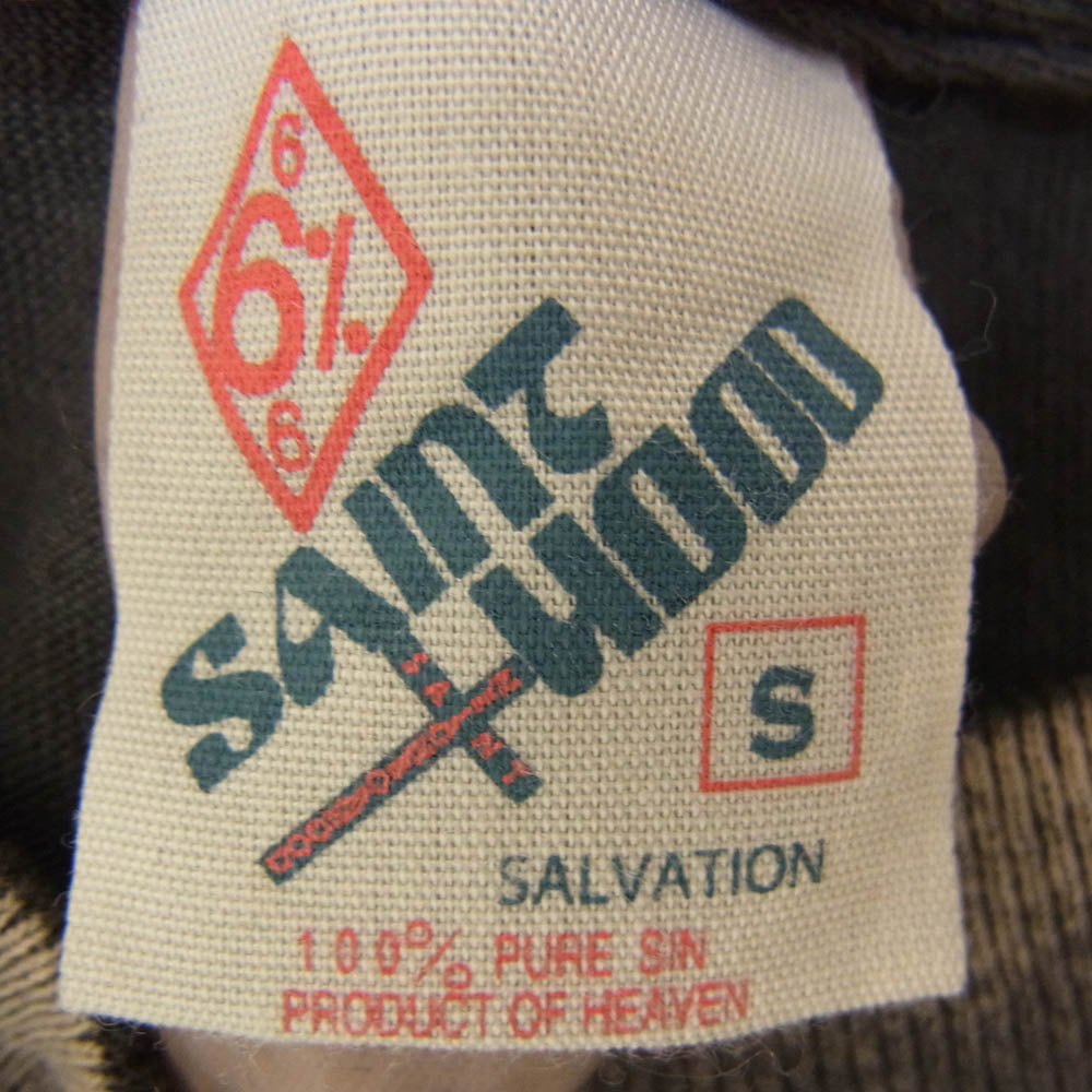 SAINT MICHAEL セントマイケル NEIGHBORHOOD ネイバーフッド 25SS 25119SMN-CSM03S STHD . SS TEE FEARLESS ヴィンテージ加工 プリント 半袖 Tシャツ グレー系 S【極上美品】【中古】