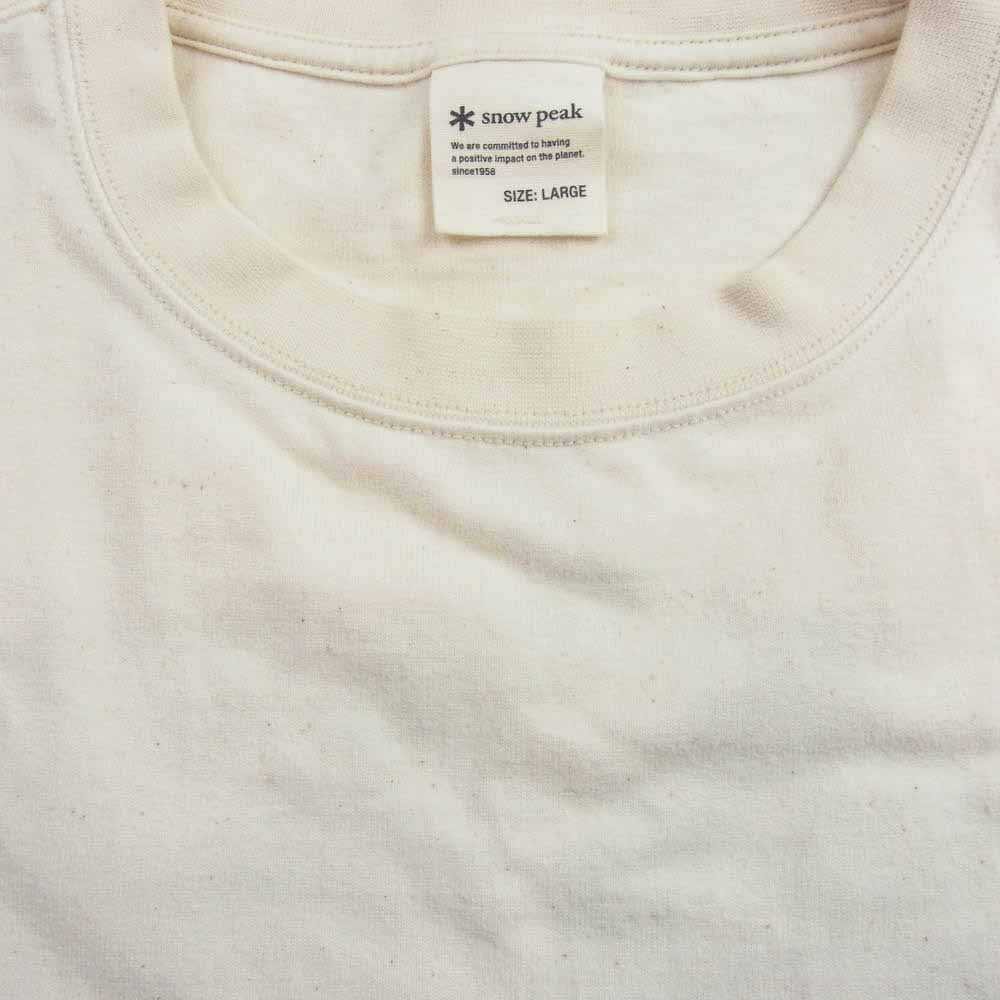 snowpeak スノーピーク TS-22SU401R Recycled Cotton Heavy T-Shirt リサイクルコットン ヘビーオンス 半袖 Tシャツ オフホワイト系 L【中古】