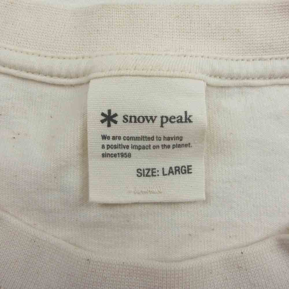 snowpeak スノーピーク TS-22SU401R Recycled Cotton Heavy T-Shirt リサイクルコットン ヘビーオンス 半袖 Tシャツ オフホワイト系 L【中古】