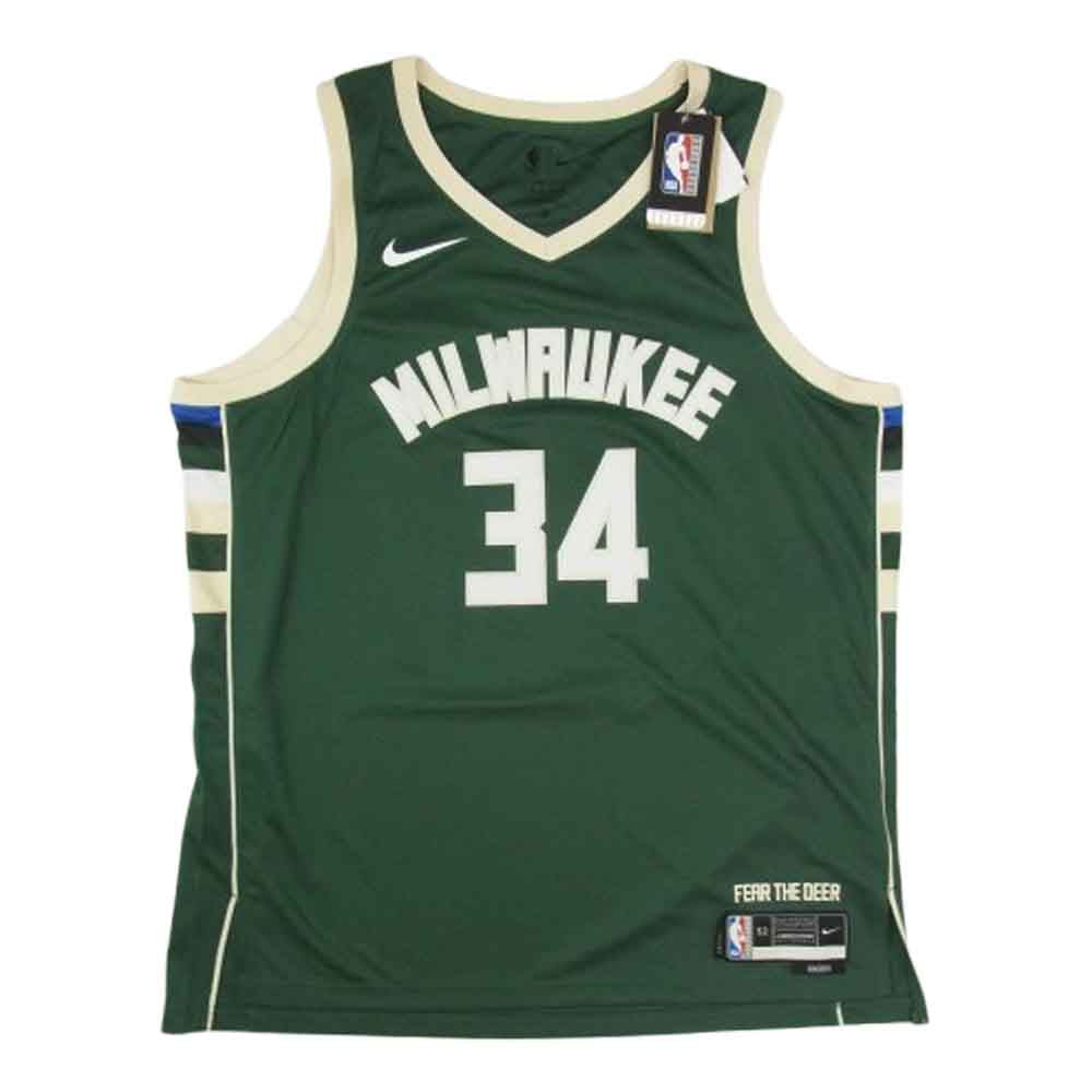 NIKE ナイキ NBA Milwaukee Bucks ミルウォーキー バックス ゲームシャツ タンクトップ グリーン系 XL【極上美品】【中古】