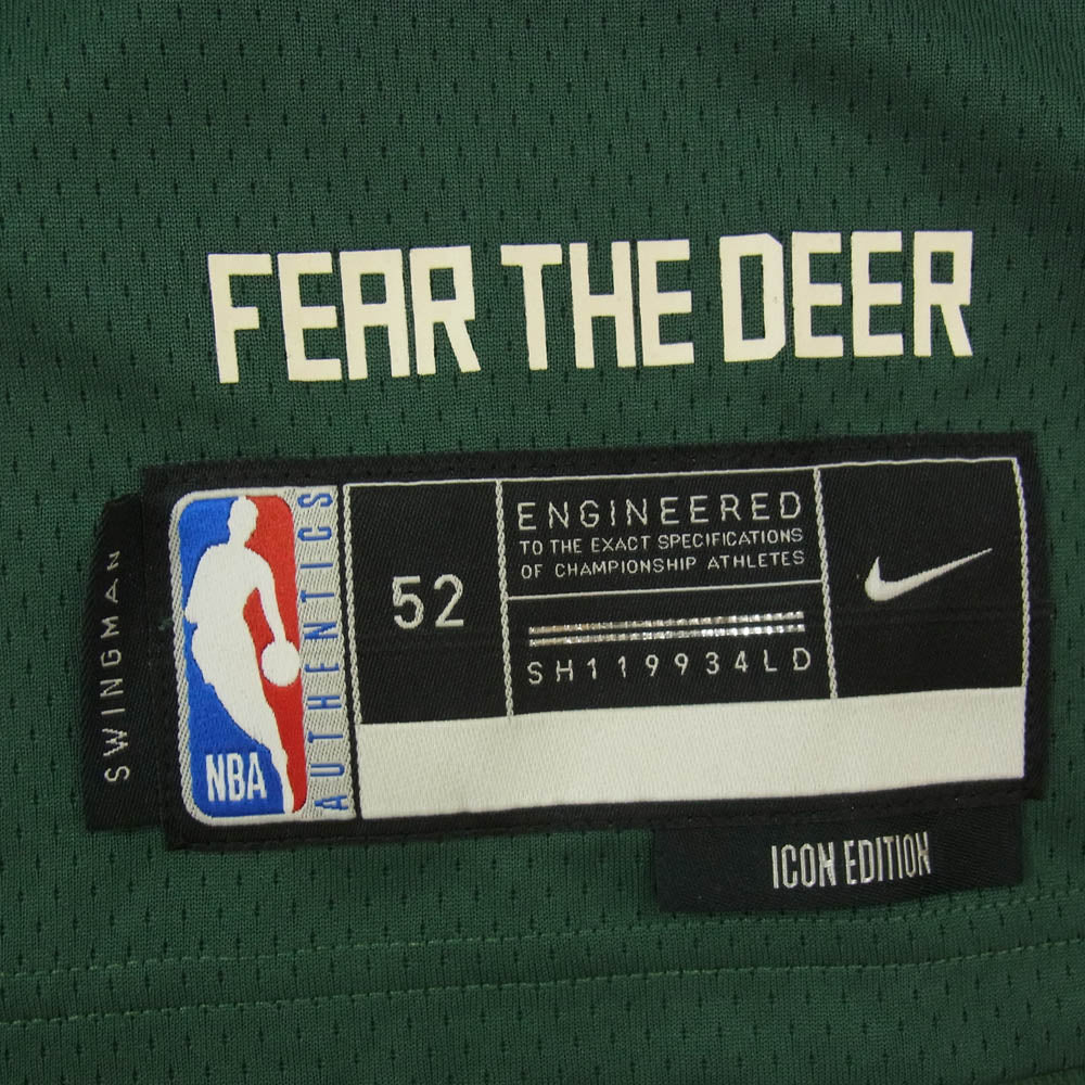 NIKE ナイキ NBA Milwaukee Bucks ミルウォーキー バックス ゲームシャツ タンクトップ グリーン系 XL【極上美品】【中古】