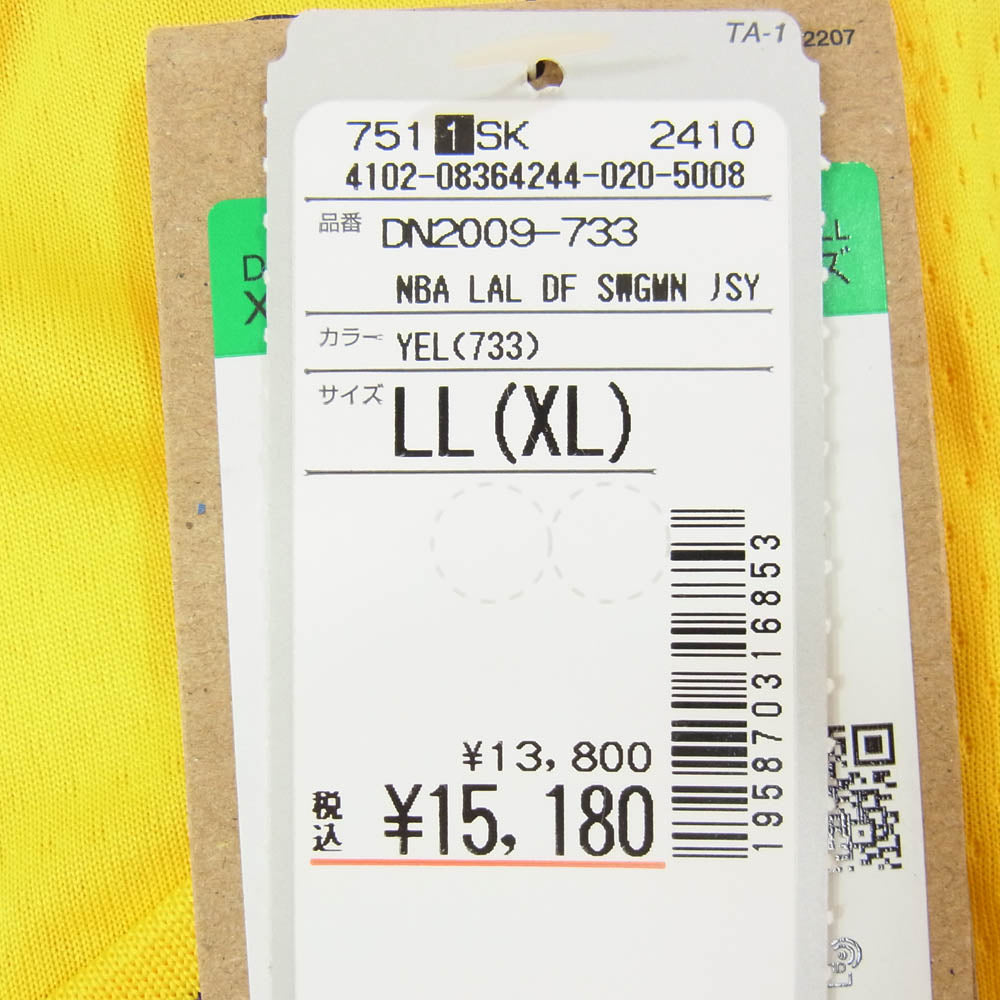NIKE ナイキ NBA Los Angeles Lakers ロサンゼルス レイカーズ ゲームシャツ タンクトップ イエロー系 XL【極上美品】【中古】