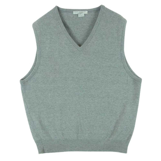 JOHN SMEDLEY ジョンスメドレー 英国製 Vネック ニット ベスト コットン グレー系 S【中古】