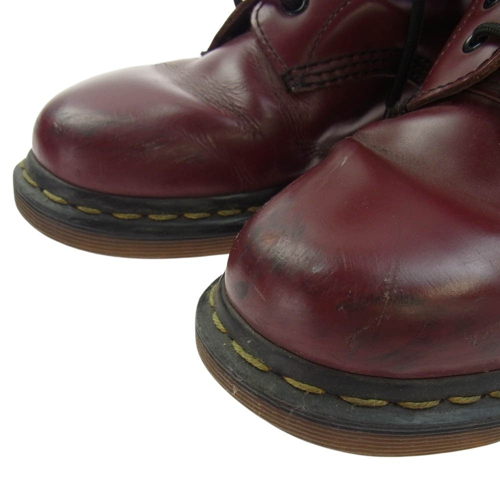 Dr.Martens ドクターマーチン 10 HOLE CHERRY RED 10 ホール ブーツ イエロー ステッチ レッド系 US6【中古】