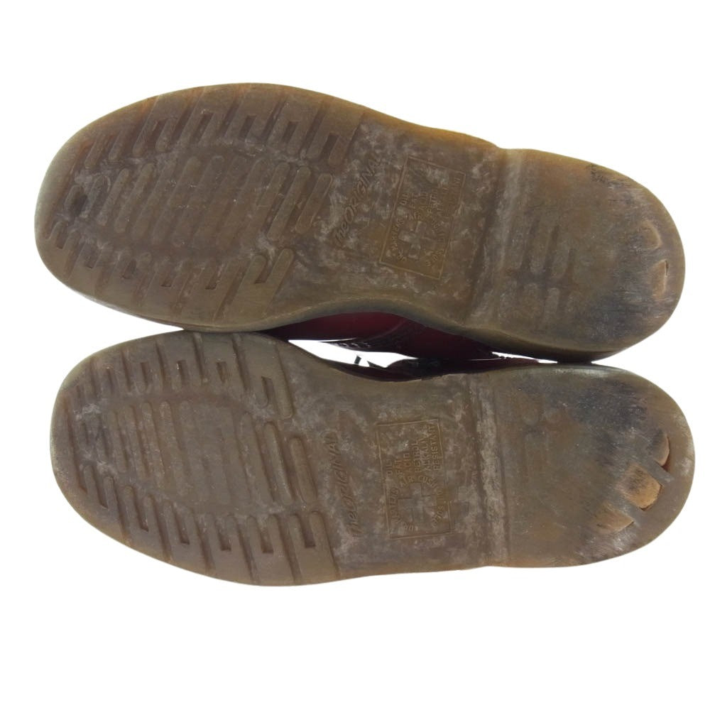 Dr.Martens ドクターマーチン 10 HOLE CHERRY RED 10 ホール ブーツ イエロー ステッチ レッド系 US6【中古】