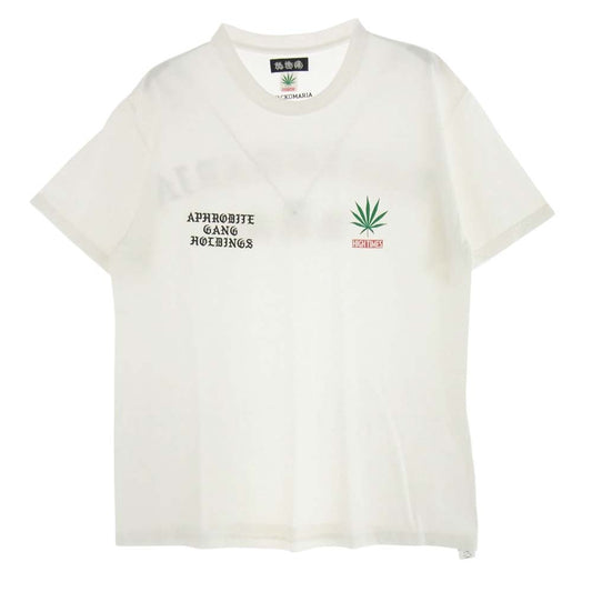 WACKO MARIA ワコマリア 24SS 舐達麻 HIGHTIMES CREW NECK T-SHIRT クルーネック 半袖 Tシャツ ブラック ホワイト系 L【中古】