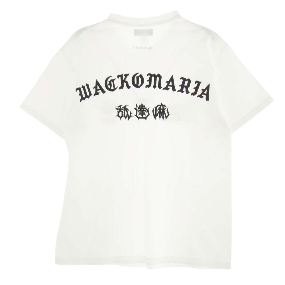WACKO MARIA ワコマリア 24SS 舐達麻 HIGHTIMES CREW NECK T-SHIRT クルーネック 半袖 Tシャツ ブラック ホワイト系 L【中古】