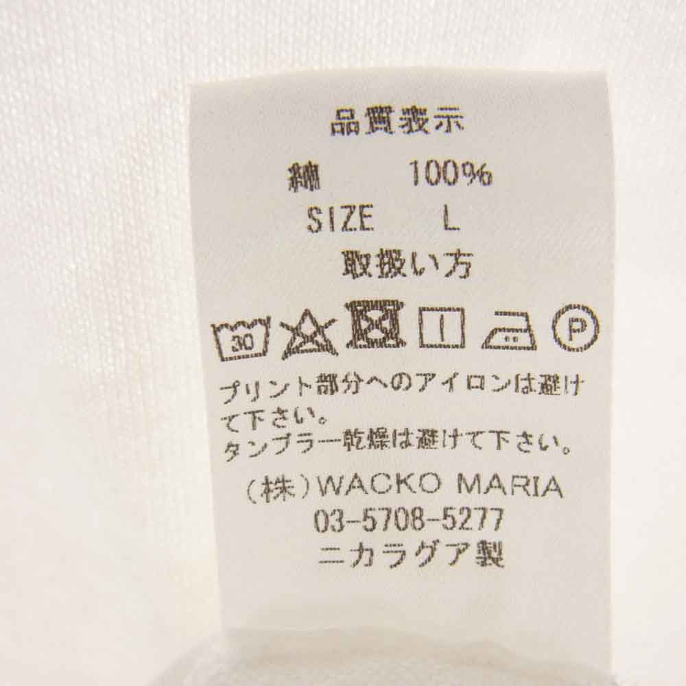 WACKO MARIA ワコマリア 24SS 舐達麻 HIGHTIMES CREW NECK T-SHIRT クルーネック 半袖 Tシャツ ブラック ホワイト系 L【中古】