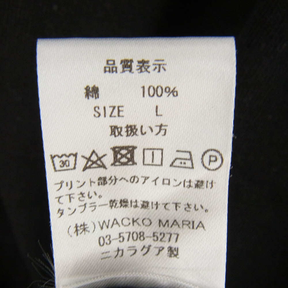 WACKO MARIA ワコマリア 24SS 舐達麻 HIGHTIMES CREW NECK T-SHIRT クルーネック 半袖 Tシャツ ブラック ブラック系 L【中古】