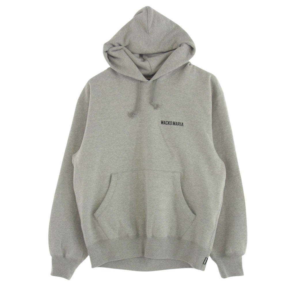 WACKO MARIA ワコマリア 25SS 25SSE-WMC-SS02 HEAVY WEIGHT PULLOVER HOODED SWEAT SHIRT ロゴ 刺? ヘビー ウェイト パーカー グレー グレー系 M【中古】