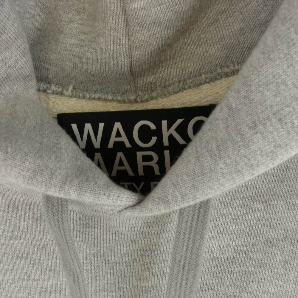 WACKO MARIA ワコマリア 25SS 25SSE-WMC-SS02 HEAVY WEIGHT PULLOVER HOODED SWEAT SHIRT ロゴ 刺? ヘビー ウェイト パーカー グレー グレー系 M【中古】