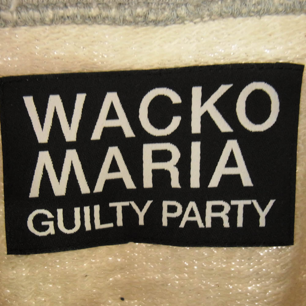 WACKO MARIA ワコマリア 25SS 25SSE-WMC-SS02 HEAVY WEIGHT PULLOVER HOODED SWEAT SHIRT ロゴ 刺? ヘビー ウェイト パーカー グレー グレー系 M【中古】