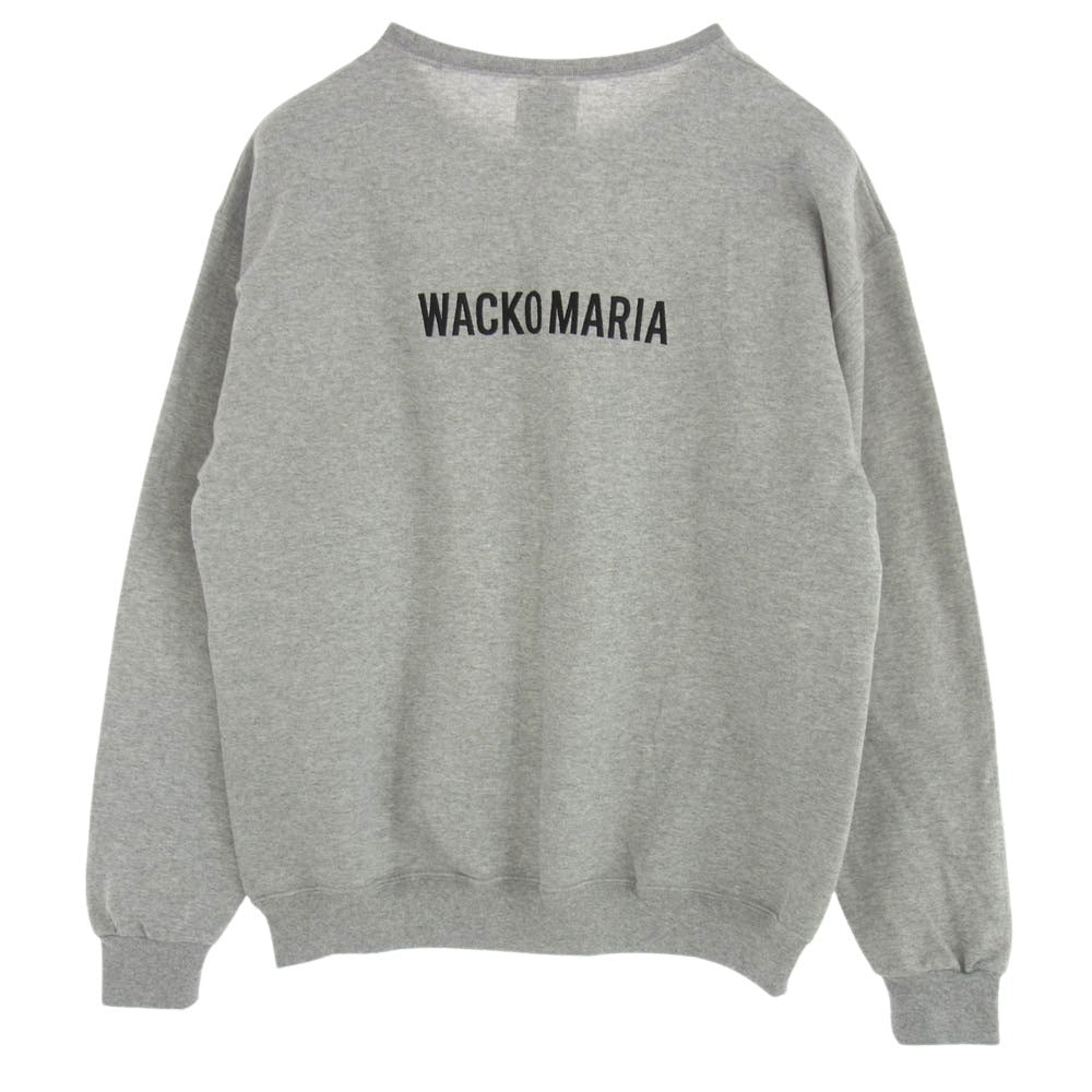 WACKO MARIA ワコマリア 25SS 25SSE-WMC-SS04 世界平和プロジェクト ロゴ 刺? SWEAT SHIRT クルーネック スウェット グレー系 L【中古】