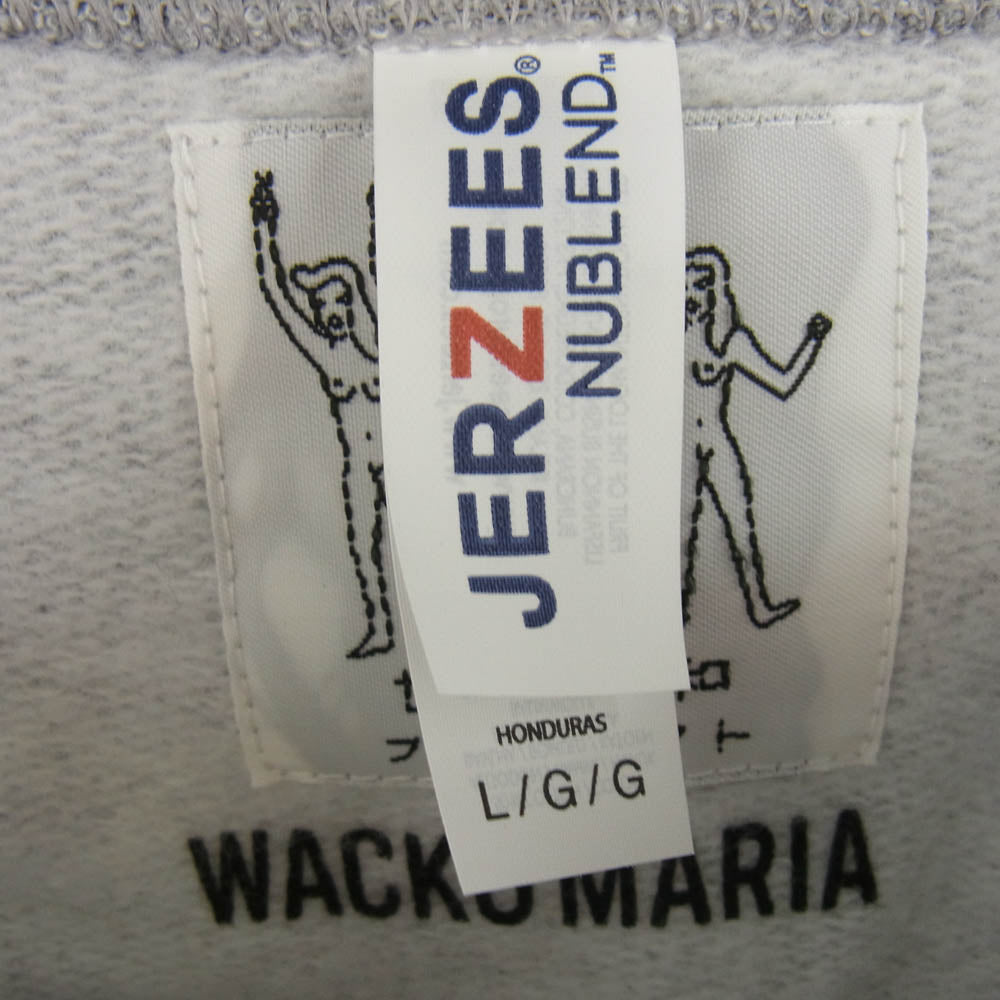WACKO MARIA ワコマリア 25SS 25SSE-WMC-SS04 世界平和プロジェクト ロゴ 刺? SWEAT SHIRT クルーネック スウェット グレー系 L【中古】