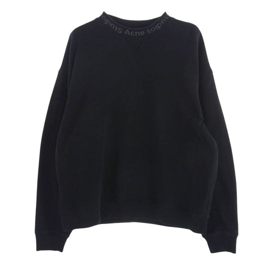 ACNE STUDIOS アクネストゥディオズ Flogho BI0015 ネックロゴ プルオーバー スウェット トレーナー ブラック M ブラック系 M【中古】