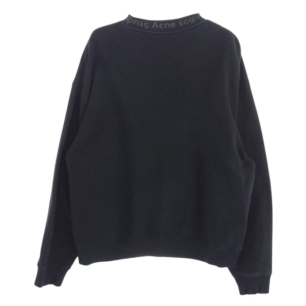 ACNE STUDIOS アクネストゥディオズ Flogho BI0015 ネックロゴ プルオーバー スウェット トレーナー ブラック M ブラック系 M【中古】