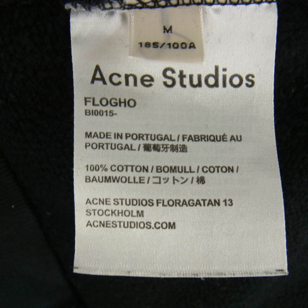 ACNE STUDIOS アクネストゥディオズ Flogho BI0015 ネックロゴ プルオーバー スウェット トレーナー ブラック M ブラック系 M【中古】