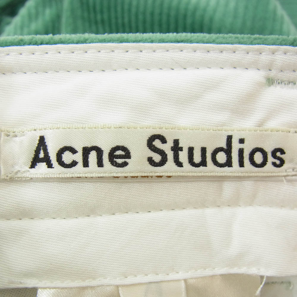 ACNE STUDIOS アクネストゥディオズ 19AW TROU000272 コーデュロイ ブーツカット パンツ グリーン系 32【中古】