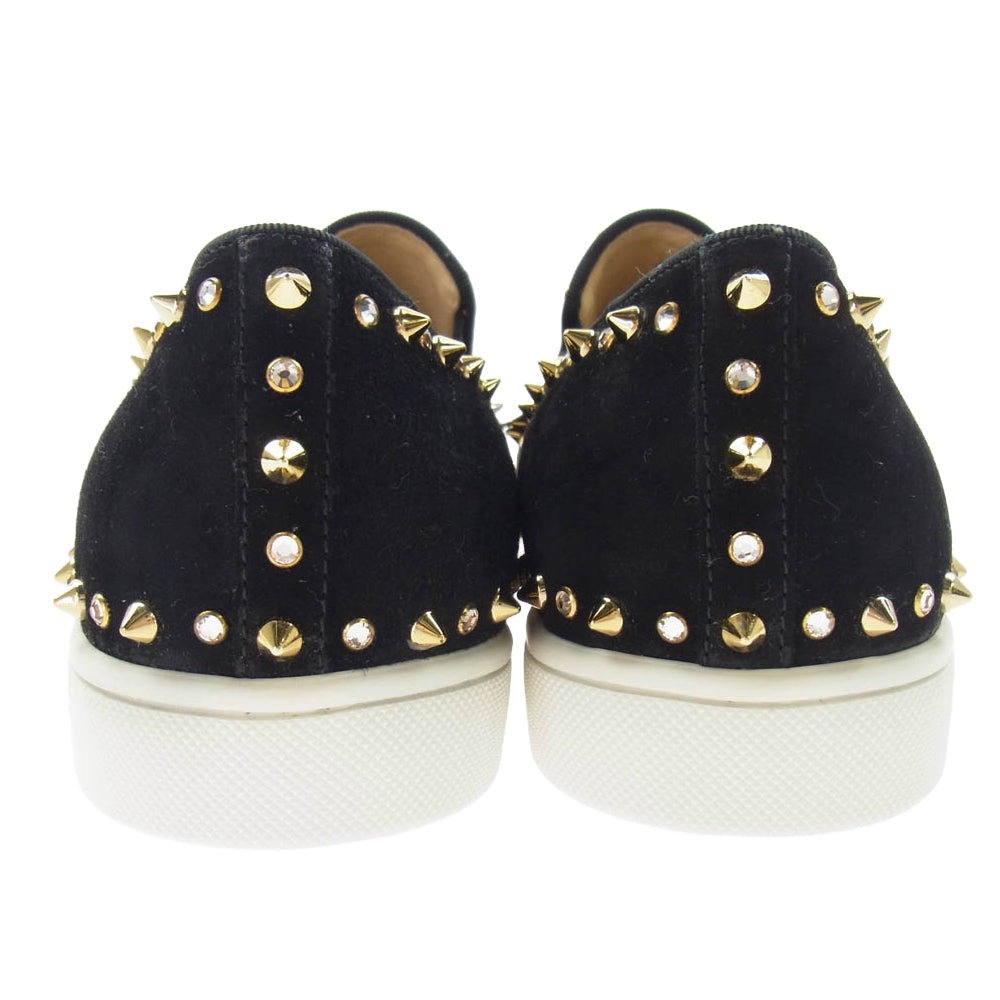Christian Louboutin クリスチャンルブタン PIK BOAT FLAT スパイクスタッズ スリッポン スニーカー ブラック系 41【美品】【中古】