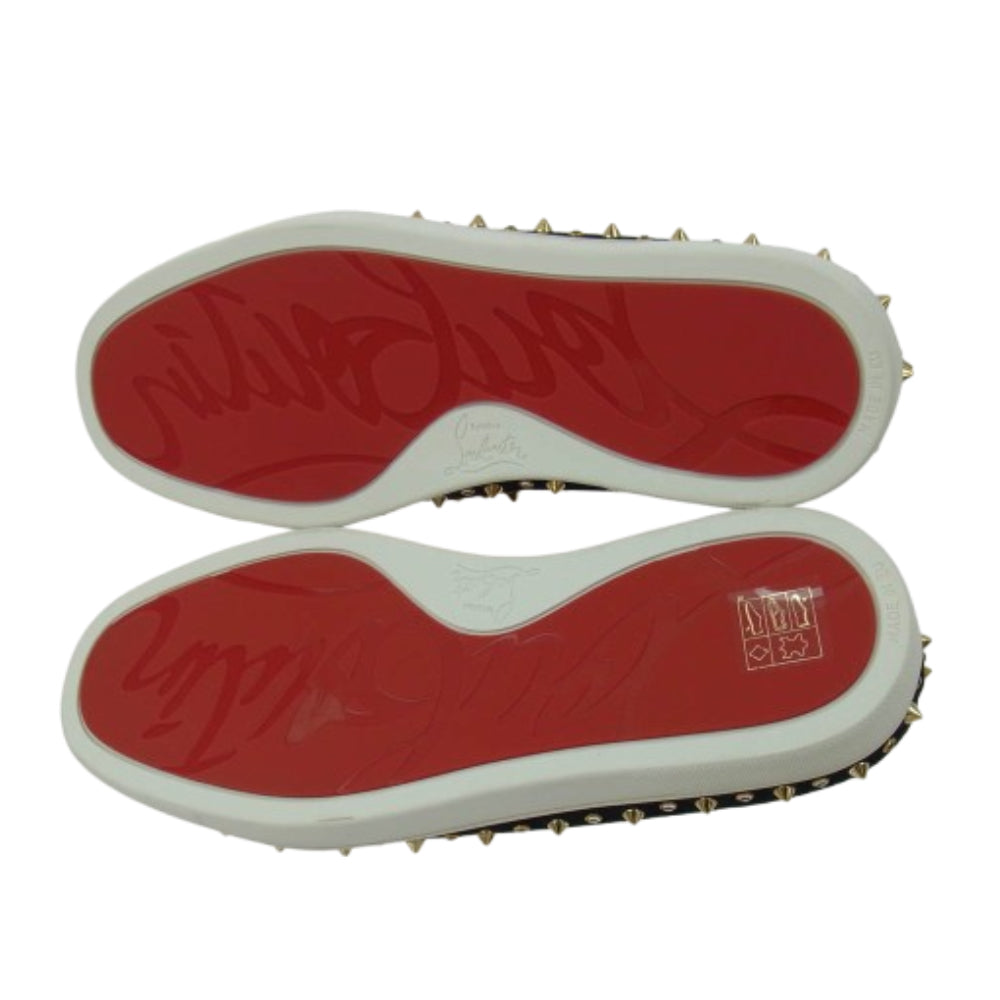 Christian Louboutin クリスチャンルブタン PIK BOAT FLAT スパイクスタッズ スリッポン スニーカー ブラック系 41【美品】【中古】