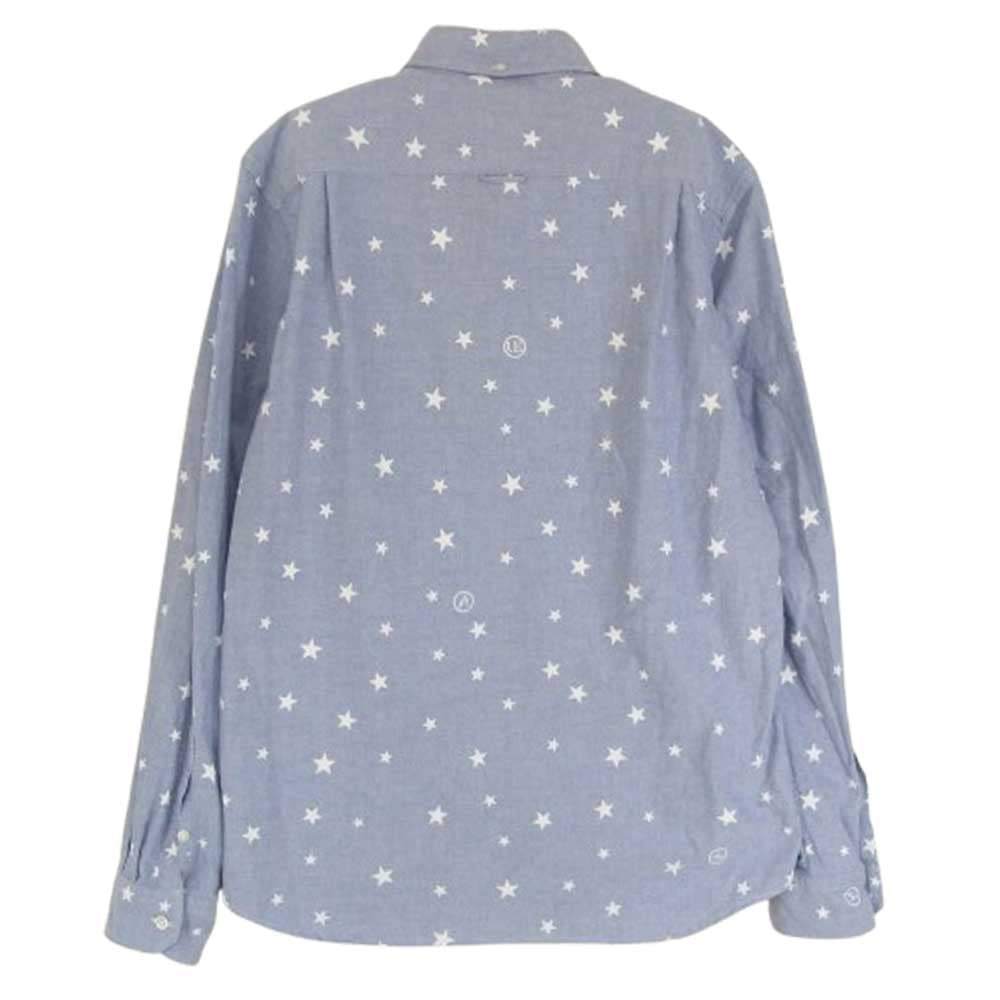 uniform experiment ユニフォームエクスペリメント UE-160070 STAR SHIRT 星柄 ボタンダウン 長袖 シャツ ブルー系 1【中古】