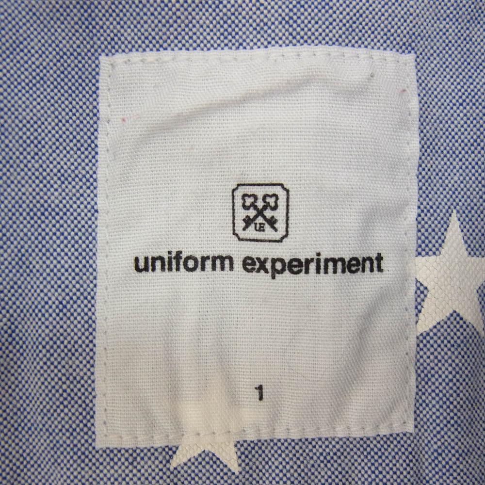 uniform experiment ユニフォームエクスペリメント UE-160070 STAR SHIRT 星柄 ボタンダウン 長袖 シャツ ブルー系 1【中古】