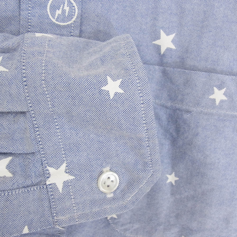 uniform experiment ユニフォームエクスペリメント UE-160070 STAR SHIRT 星柄 ボタンダウン 長袖 シャツ ブルー系 1【中古】