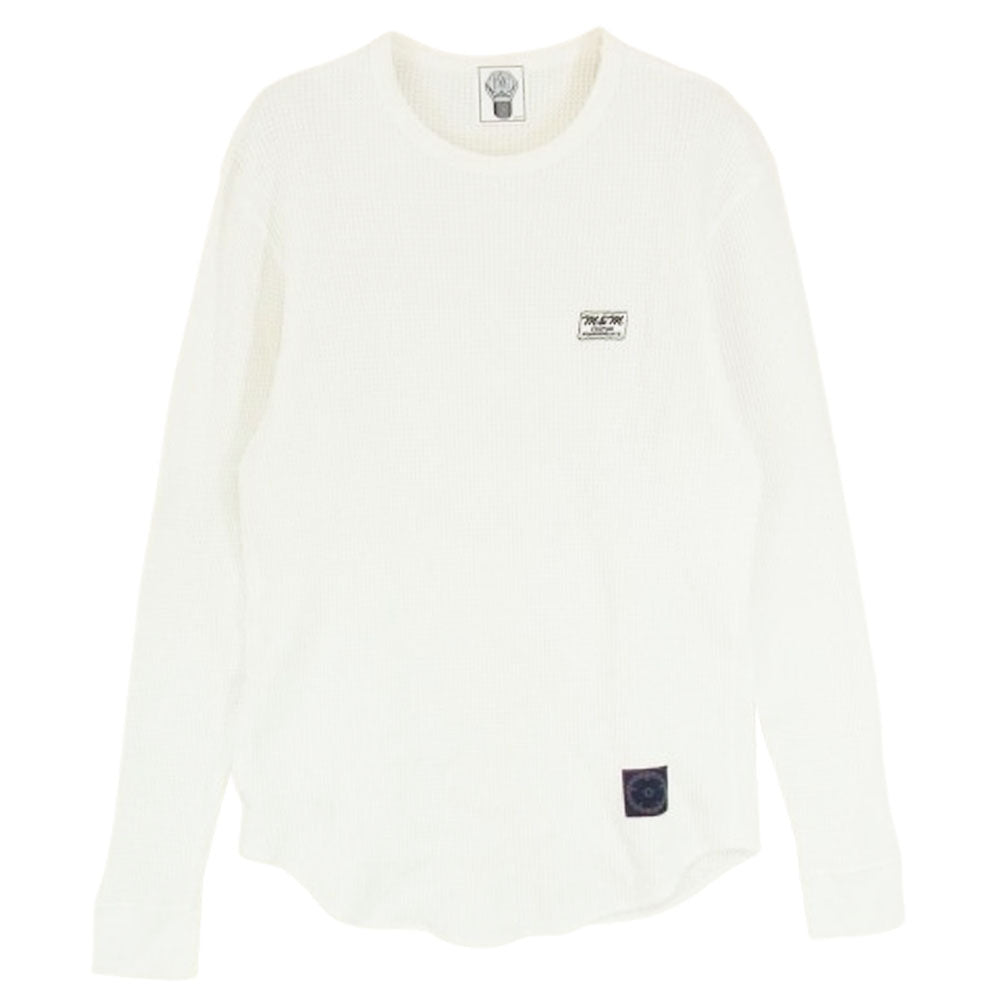 エムアンドエム カスタムパフォーマンス WAFFLE L/S T-SHIRT ロゴプリント ワッフル サーマル 長袖カットソー ホワイト系 M【中古】