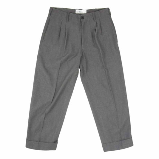 SEQUEL シークエル TYPE-T 2タック ポリエステル ウール スラックス パンツ グレー系 S【中古】