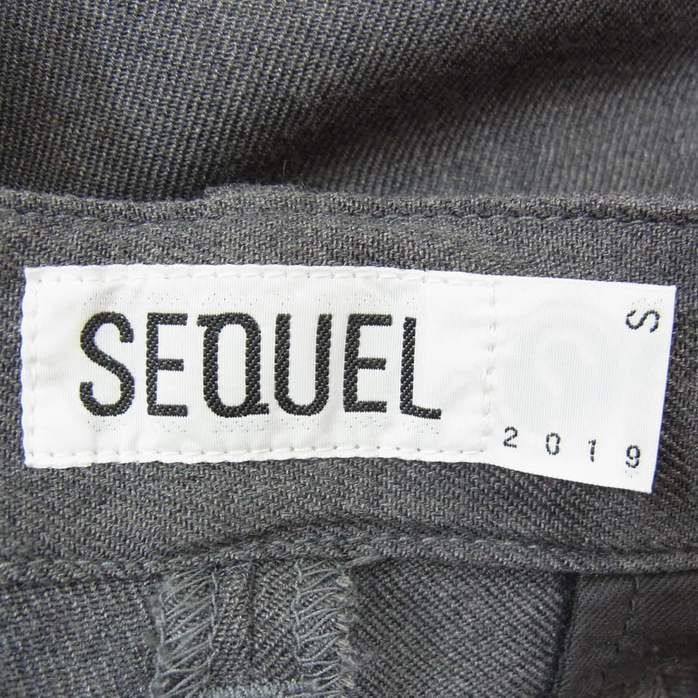 SEQUEL シークエル TYPE-T 2タック ポリエステル ウール スラックス パンツ グレー系 S【中古】