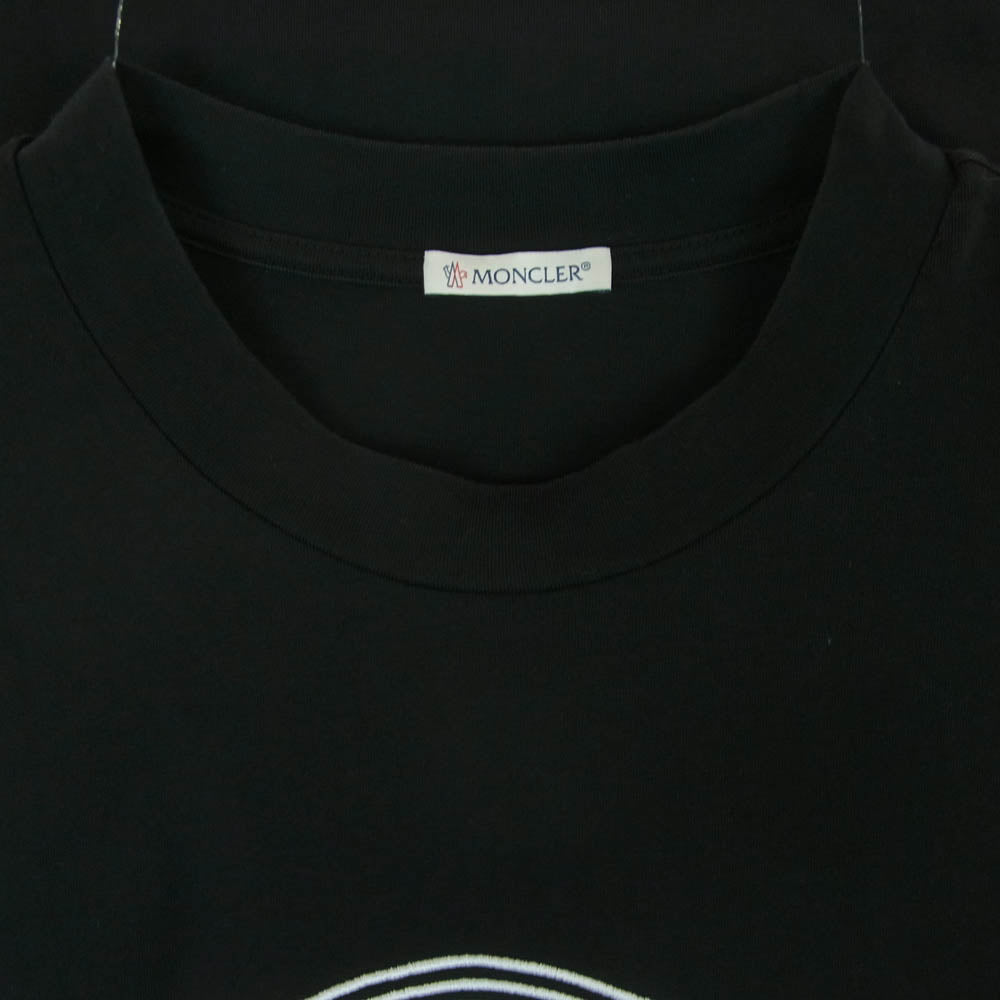 MONCLER モンクレール H10918D00005 T-SHIRT MANICA LUNGA ロゴプリント 長袖 Tシャツ ロンT トルコ製 ブラック系 L【中古】