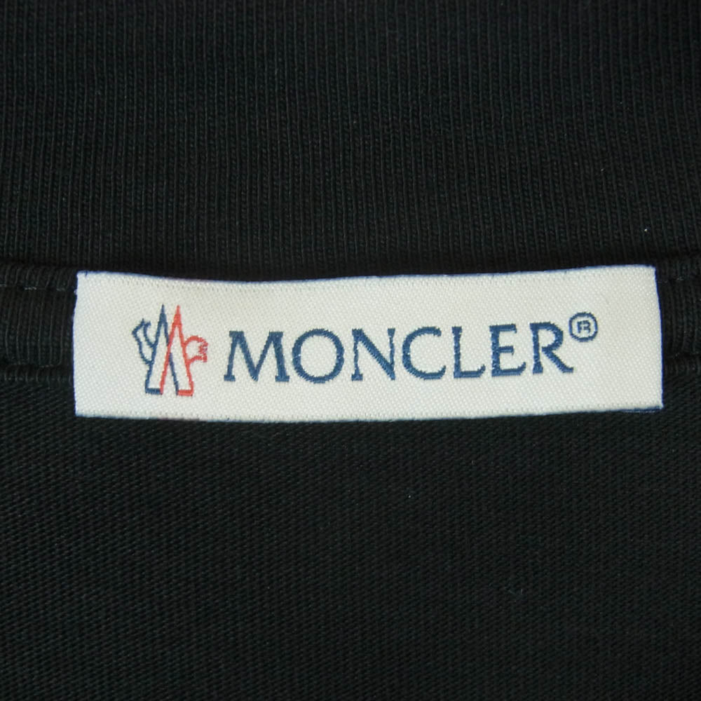 MONCLER モンクレール H10918D00005 T-SHIRT MANICA LUNGA ロゴプリント 長袖 Tシャツ ロンT トルコ製 ブラック系 L【中古】