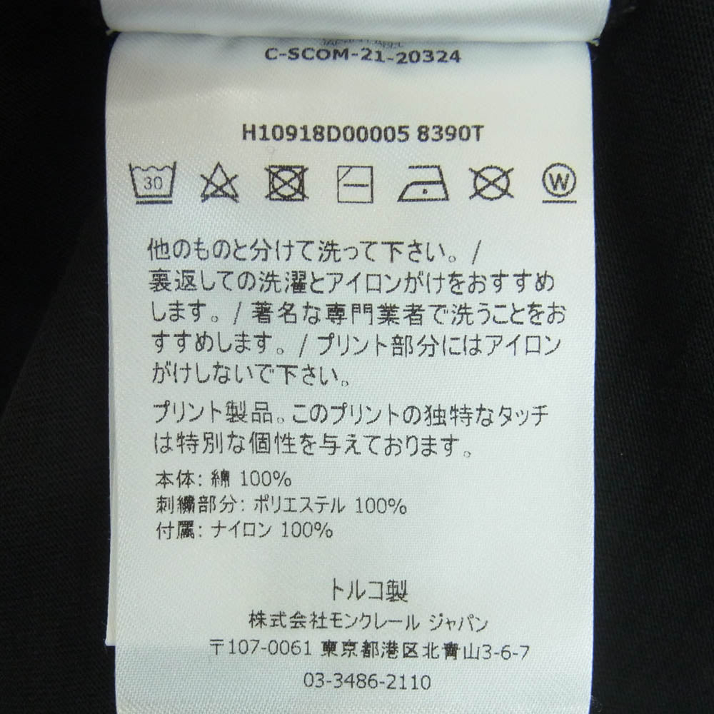 MONCLER モンクレール H10918D00005 T-SHIRT MANICA LUNGA ロゴプリント 長袖 Tシャツ ロンT トルコ製 ブラック系 L【中古】