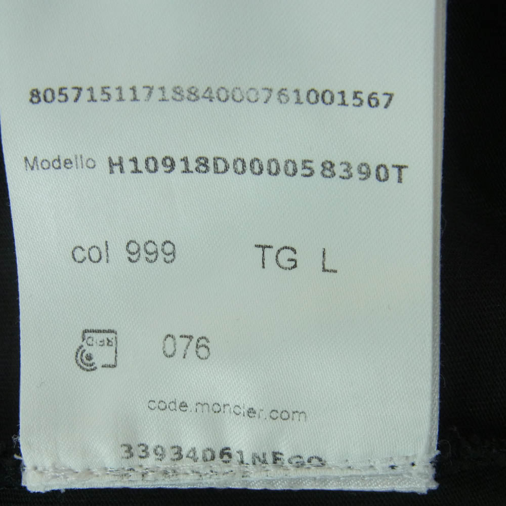 MONCLER モンクレール H10918D00005 T-SHIRT MANICA LUNGA ロゴプリント 長袖 Tシャツ ロンT トルコ製 ブラック系 L【中古】