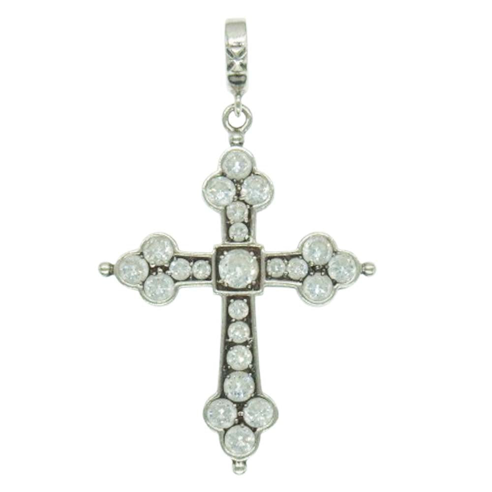 Loree Rodkin ローリーロドキン P055-886 LARGE GOTHIC CROSS PENDANT ラージ ゴシック クロス シルバー ペンダント ジルコニア シルバー系【中古】
