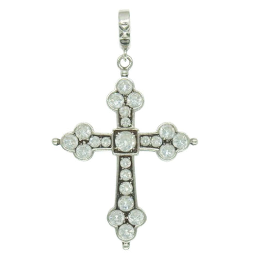 Loree Rodkin ローリーロドキン P055-886 LARGE GOTHIC CROSS PENDANT ラージ ゴシック クロス シルバー ペンダント ジルコニア シルバー系【中古】
