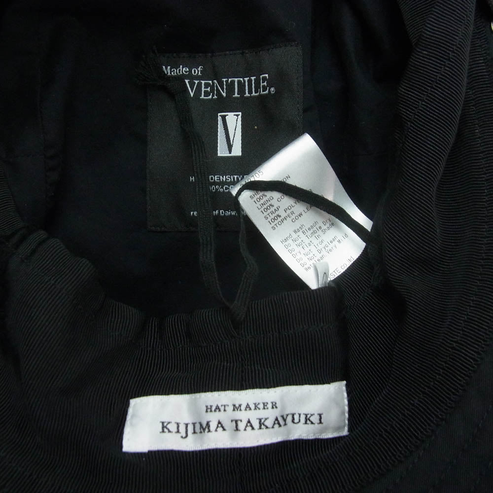 KIJIMA TAKAYUKI キジマタカユキ 24SS 242705 ENTILE BUCKET HAT 高密度コットンベンタイル バケットハット 帽子 ブラック系 2【中古】