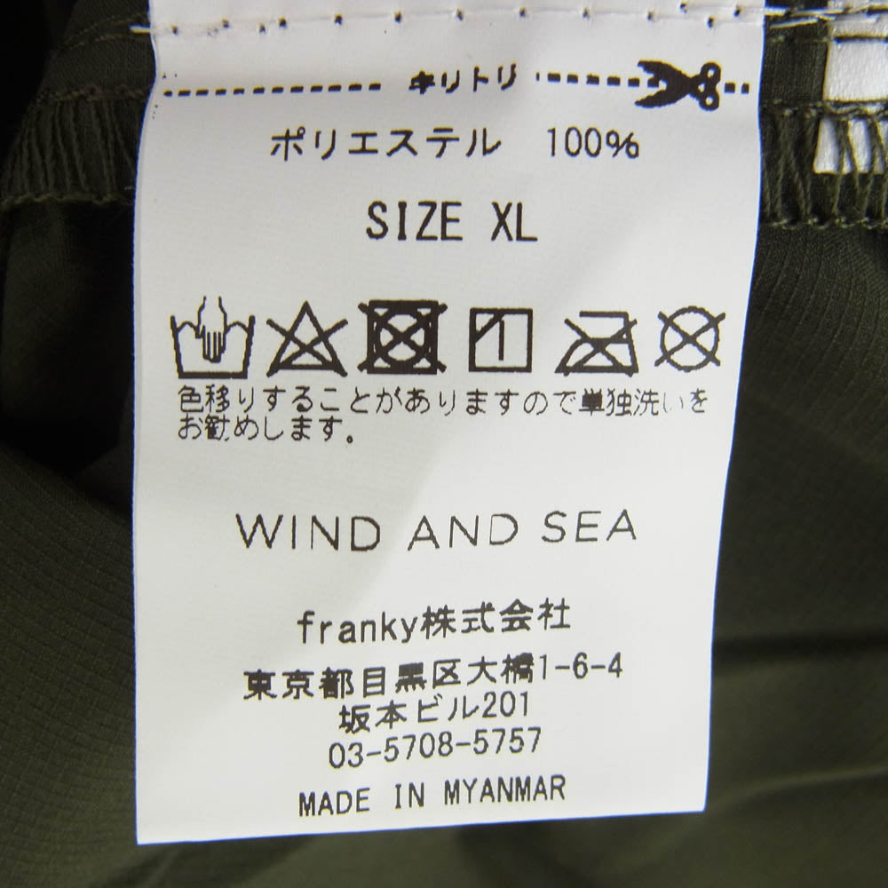 WIND AND SEA ウィンダンシー WDS-SH-08 MILITARY SHIRT バックロゴ刺繍 ミリタリー 半袖 シャツ カーキ系 XL【中古】