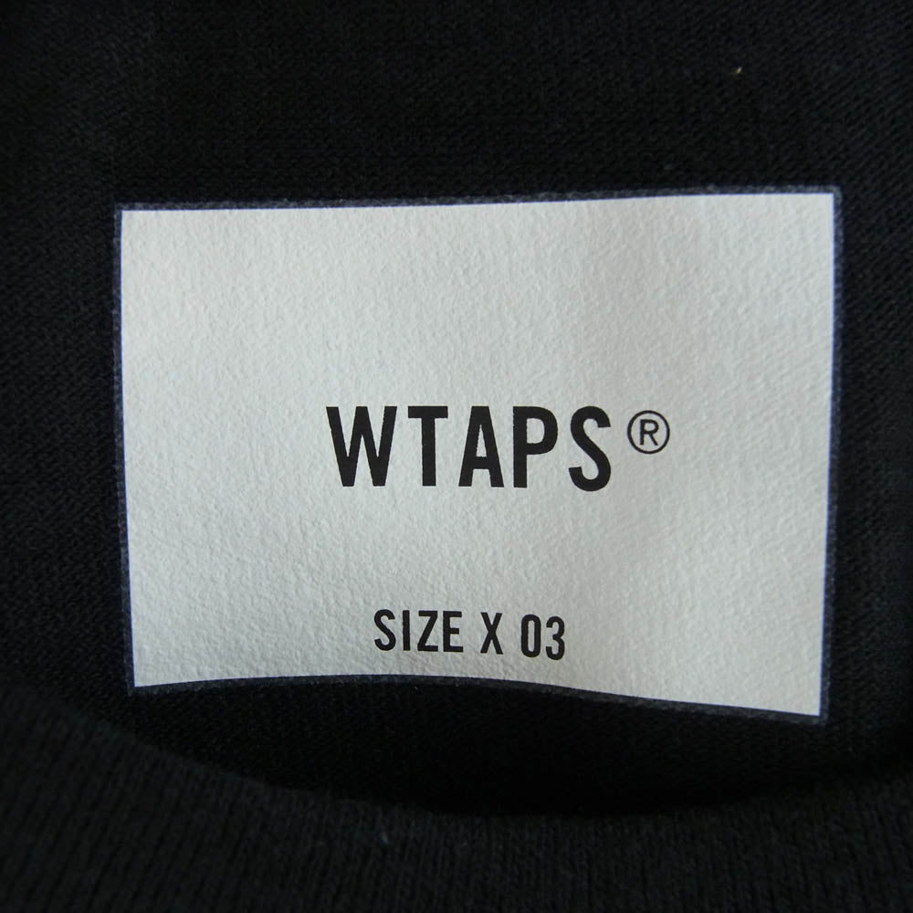 WTAPS ダブルタップス 22SS 221ATDT-SCM06 ALL 01/LS/COTTON コットン 長袖 Tシャツ ロンT ブラック系 3【極上美品】【中古】