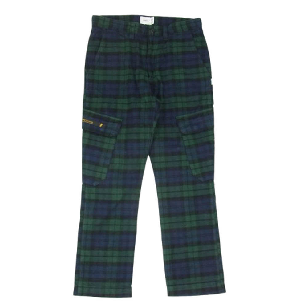 WTAPS ダブルタップス 192WVDT-PTM04 JUNGLE SKINNY 2 TROUSERS コットン タータンチェック カーゴパンツ ネイビー系 X01【中古】