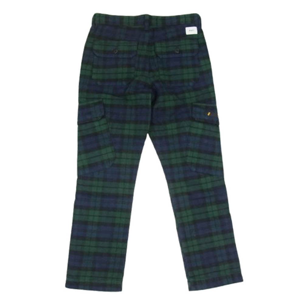 WTAPS ダブルタップス 192WVDT-PTM04 JUNGLE SKINNY 2 TROUSERS コットン タータンチェック カーゴパンツ ネイビー系 X01【中古】