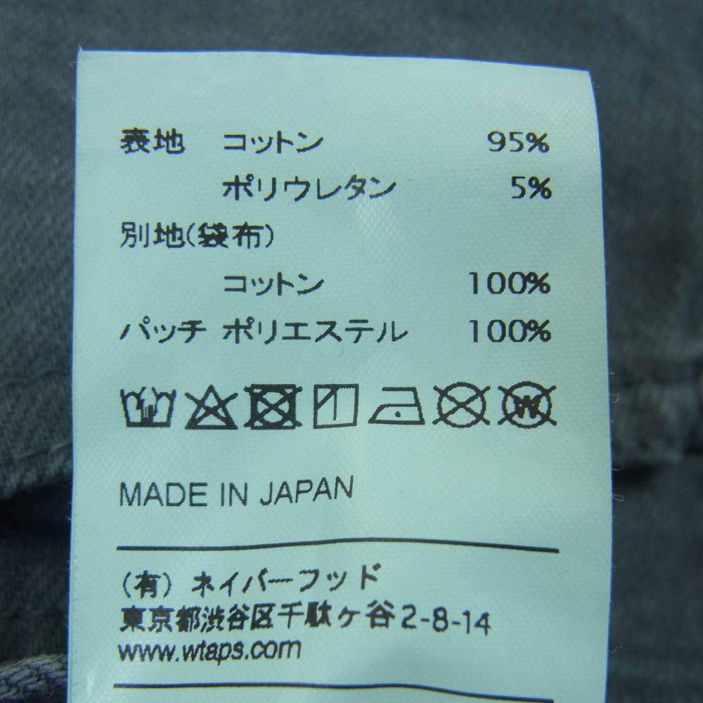 WTAPS ダブルタップス 19SS 191TQDT-PTM03 BLUES VERY SKINNY WASHED TROUSERS COTTON DENIM ブルース ベリー スキニー トラウザーズ コットン デニム パンツ グレー系 01【美品】【中古】