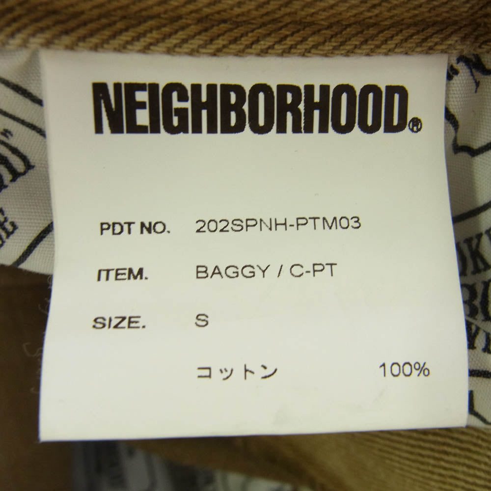 NEIGHBORHOOD ネイバーフッド 20AW 202SPNH-PTM03 BAGGY C-PT バギー テーパード デニムパンツ BEIGE S【美品】【中古】