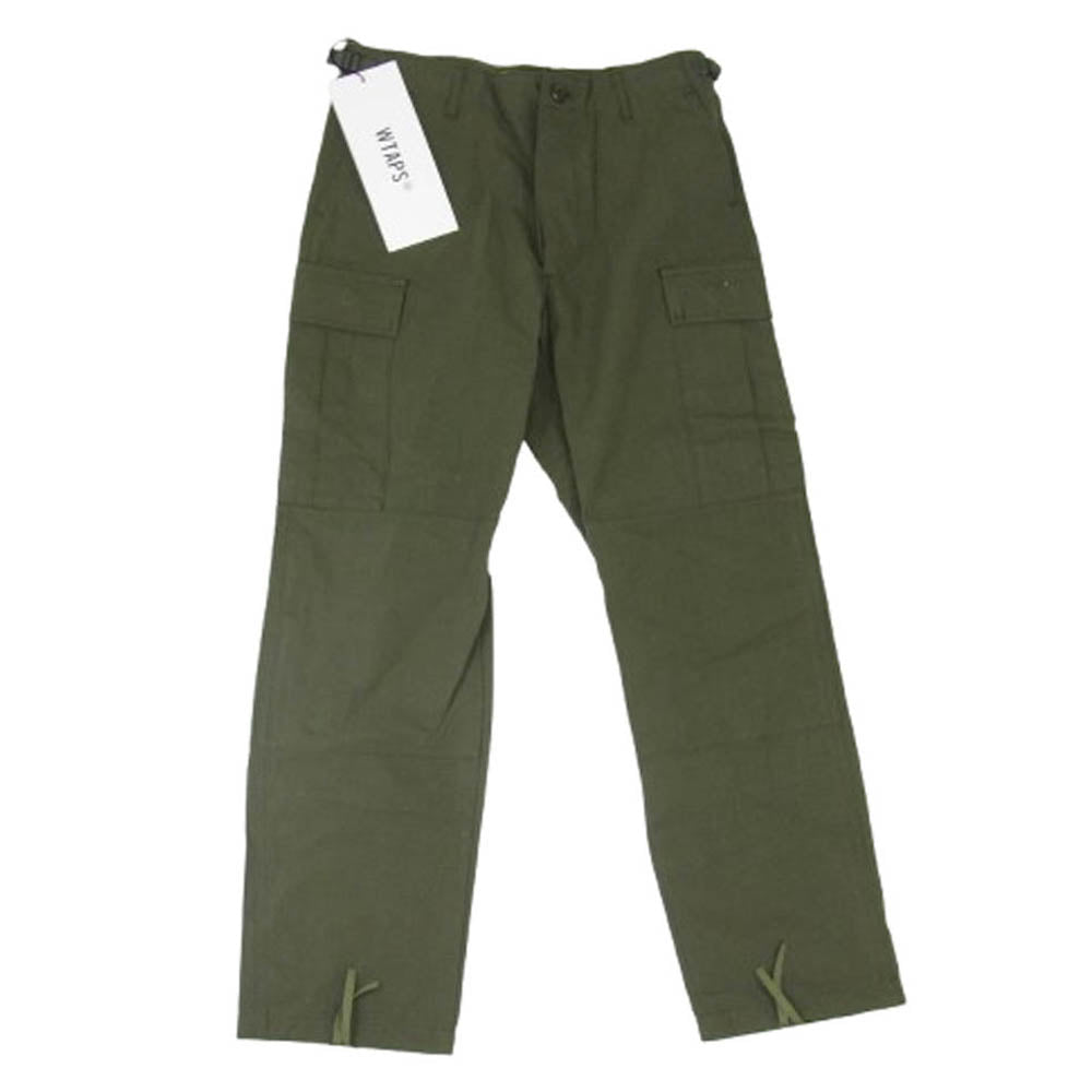 WTAPS ダブルタップス WVDT-PTM02 NONE WMILL-TROUSER 01 TROUSERS NYCO RIPSTOP ノーン トラウザー ニコ リップストップ カーゴ ミリタリー パンツ カーキ系 X01【美品】【中古】